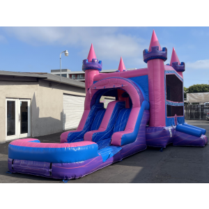 Dual Lane Pink Jumper Water Slide (sku W302)