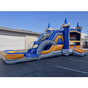 Large Dual Lane Castle Water Slide (sku W303)
