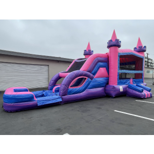 Large Dual lane 4 in 1 Pink Castle (sku W307)