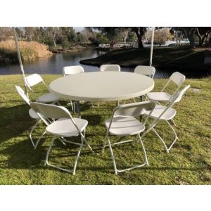 Round Party Table with 9 Chairs Package Rentals in North County