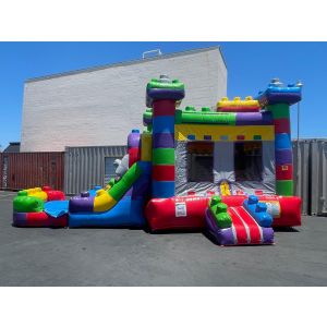 Dual Lane Mega Block Combo Water Slide (sku W311)