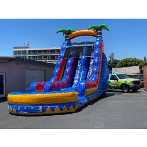 Dual Lane Tropical Inferno Water Slide (sku W312)