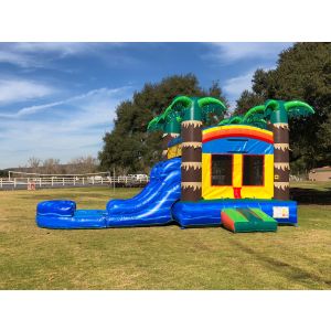 Dual Lane Tropical Fun Water Slide Combo Jumper Rentals in North County