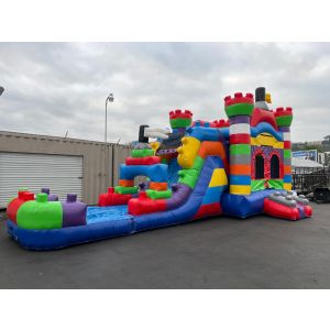 4 in 1  Large Slide Mega Block  Water Slide Combo  (SKU wc318)